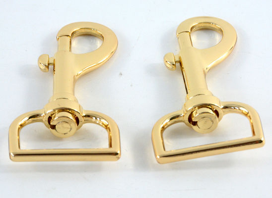 Gancio per cani girevole in oro da 25 mm Gancio per cani in metallo personalizzato in lega di zinco SDR567 Placcatura cromata