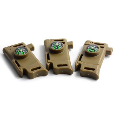 Pagamento iniziale Multifunzione Emergenza Pietra pietra Fire Starter Compass Buckle con raschiatore
