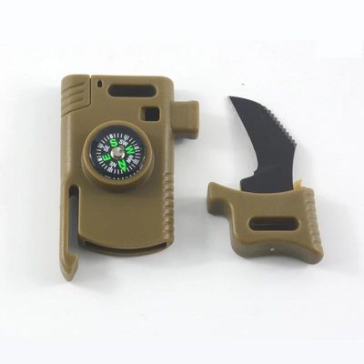 Pagamento iniziale Multifunzione Emergenza Pietra pietra Fire Starter Compass Buckle con raschiatore